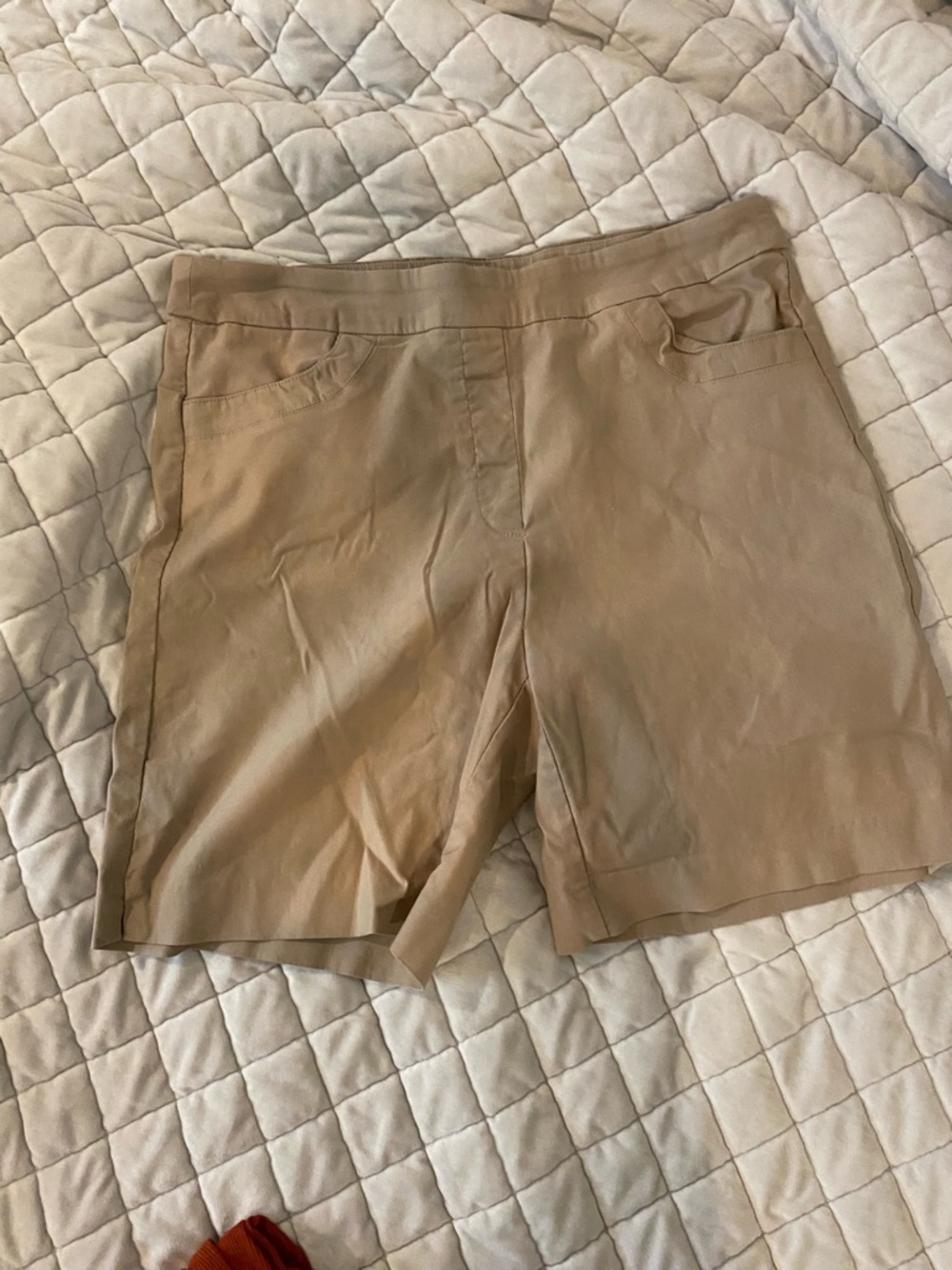 Classic Pull-On Bermuda Shorts in Tan